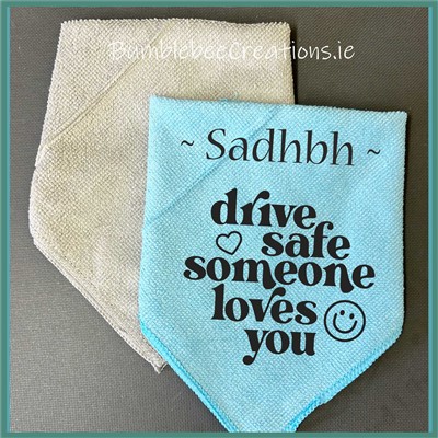 Twin Pack Microfiber Cloths : Drive Safe